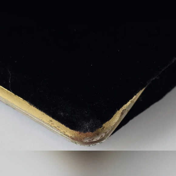 Vintage Black Velvet Clutch Purse - Picture 7 of 12